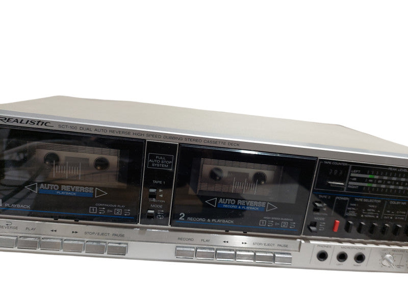 Realistic Dual Auto Reverse High Speed Dubbing Stereo CassetteDeck-SCT-100  =