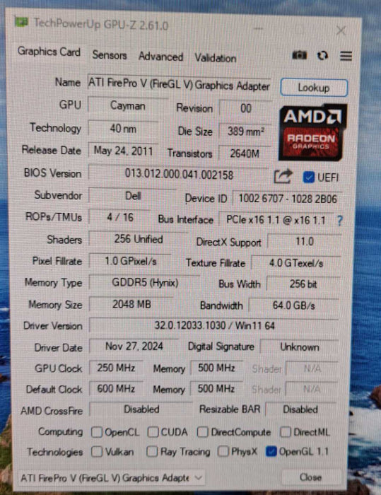 Dell AMD FirePro V5900 2GB GDDR5 PCIe Graphics Card | 05DRVJ