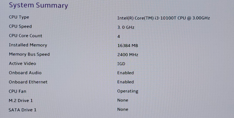 Lenovo ThinkCentre M70q Gen 2 Intel i3-10100T@3Ghz 16GB RAM NO-HDD/SSD