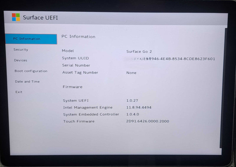 Microsoft Surface Go 2 | intel m3 8100Y| 8GB |128GB 1927 | READ