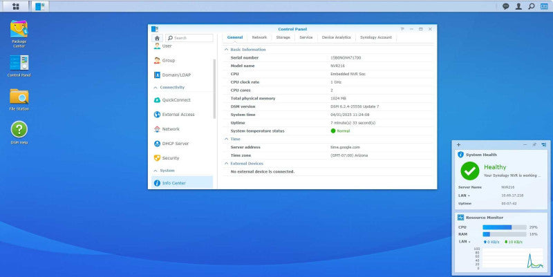 Synology network video recorder NVR216 with 2x 4TB HDDs _