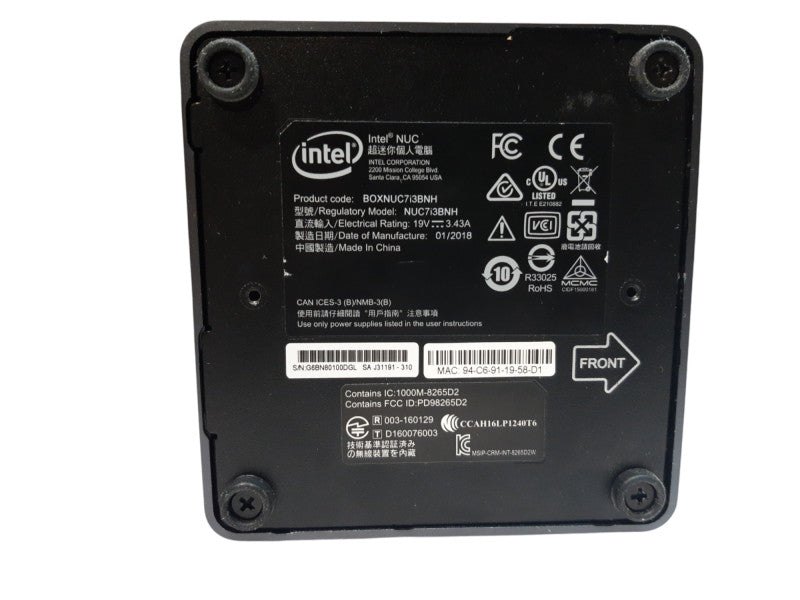 Intel Desktop NUC7i3BNB i3-7100U 2.4 GHz 8GB DDR4 Q