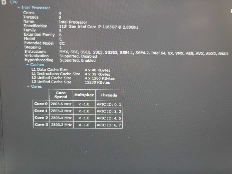 Asus ZenBook 14 UX425 i7-1165G7 16GB RAM 256GB SSD no ac adapter  β Lap200