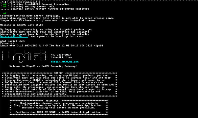 Ubiquiti Networks UniFi USG Security Gateway | Factory Reset