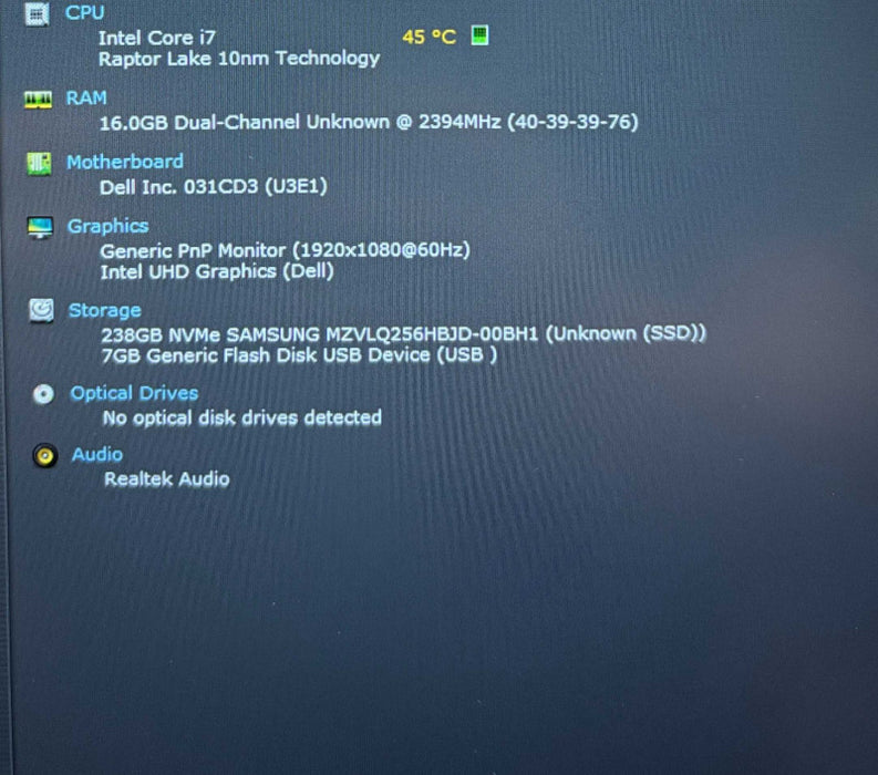 Dell Latitude 5540 Core i7-1370P@1.9GHz 16GB RAM 256GB SSD No Power Adapter  Lap200