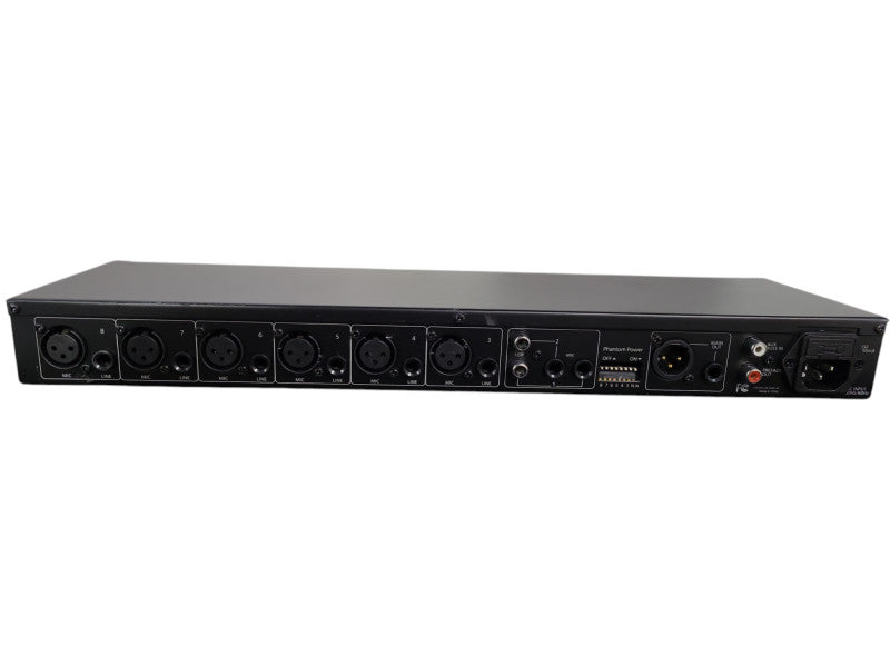 Stage Right SR 615108 8-CHANNEL MIC LINE RACK MIXER WITH PHANTOM POWER !