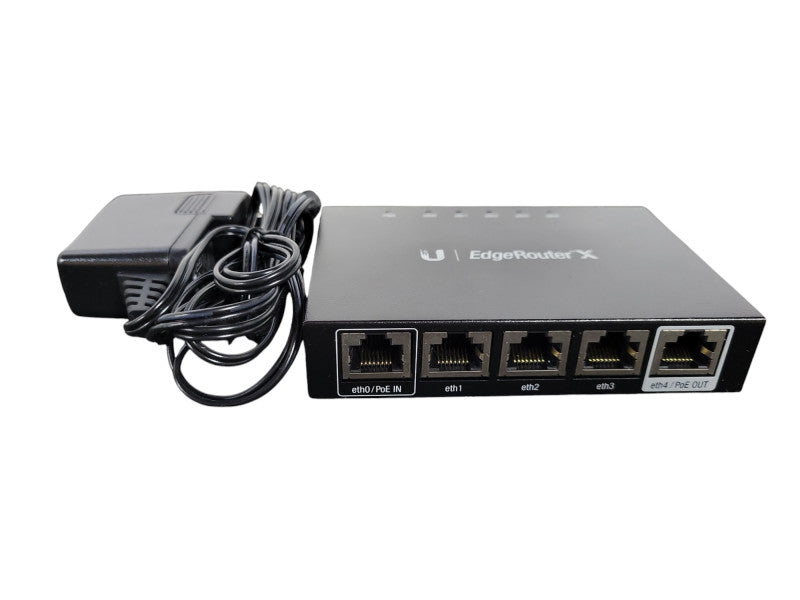 Ubiquiti Networks ER-X EdgeRouter X 5-Port Gigabit Wired Router w/ Power Ad !