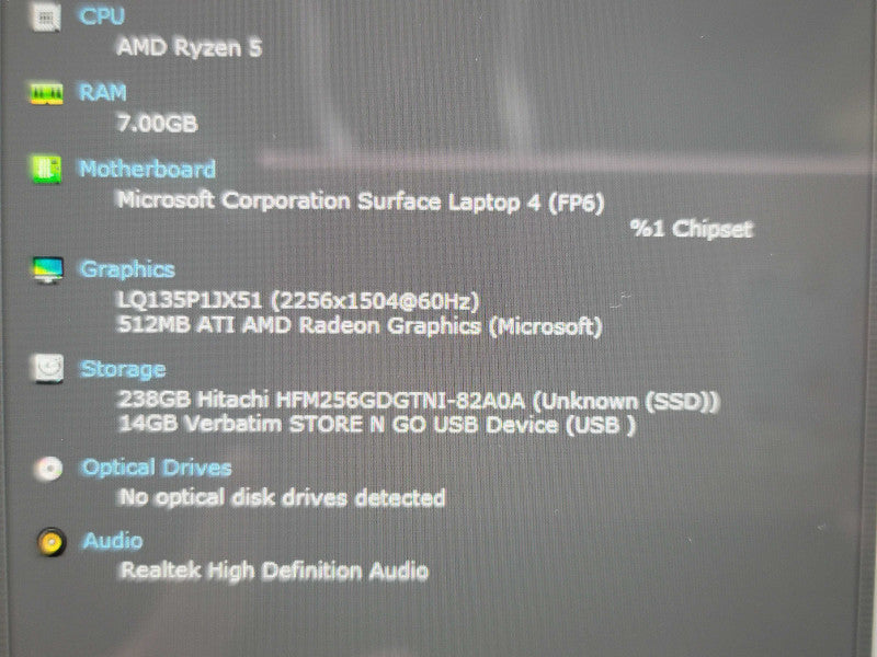 Microsoft Surface Laptop 4 1958 Ryzen 5 MSE 8GB RAM 256GB SSD  β Lap200