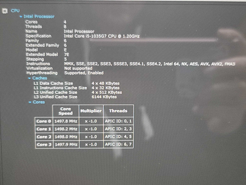Microsoft Surface Laptop 3 1868 i5-1035G7 8GB RAM 256GB SSD  β Lap200