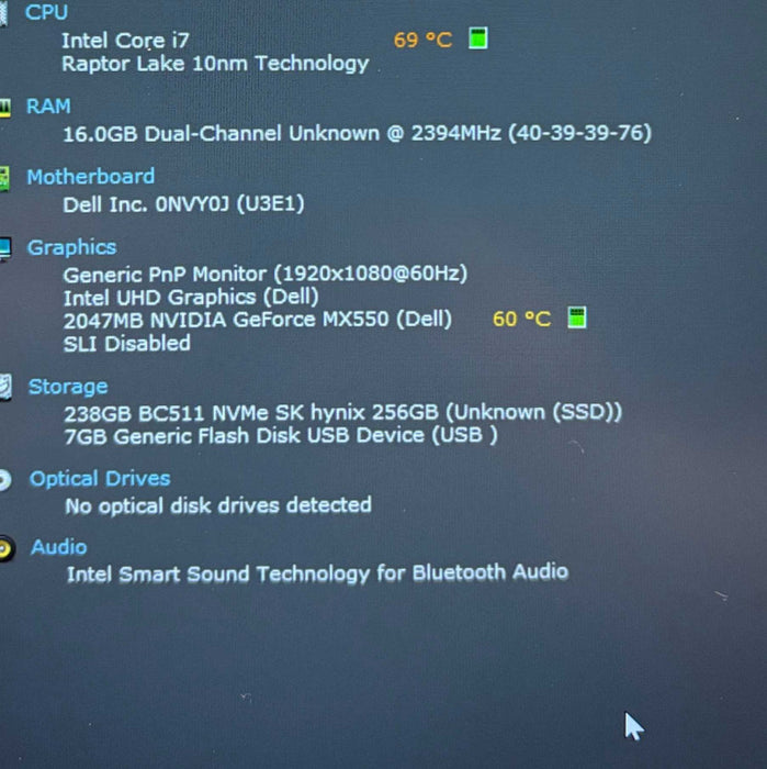 Dell Latitude 5440 i7-1370P GeForce MX550 16GB RAM 256SSD No Power Adapter   Lap200