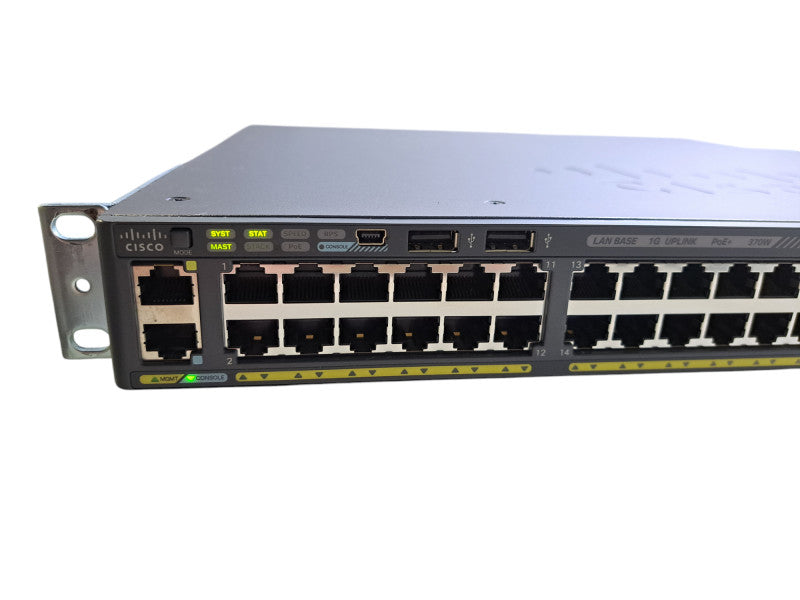 Cisco WS-C2960X-48LPS-L V02 | 48-Port Gigabit PoE+ 370W Switch w/ 4x SFP