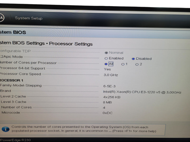 Dell EMC PowerEdge R230 - Xeon E3-1220 v5  16GB DDR4 PERC H330 250W PSU %