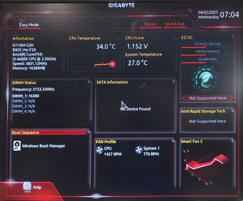 GIGABYTE GA-H110M-S2H-GSM MICRO-ATX with i5-6600K, I/O Shield, 16GB DDR4