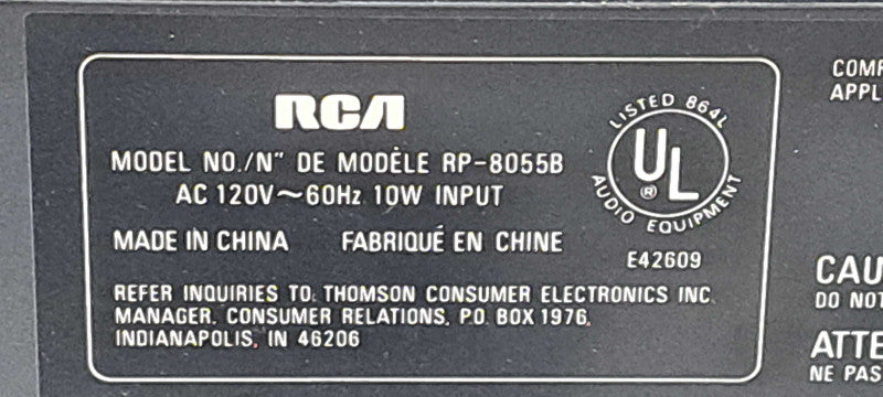 RCA RP-8065B CD Player 5 Disk Changer - No Remote