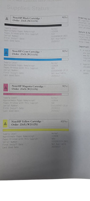 HP M283FDW Color LaserJet Pro MFP Printer W/ 90% Cartridges'