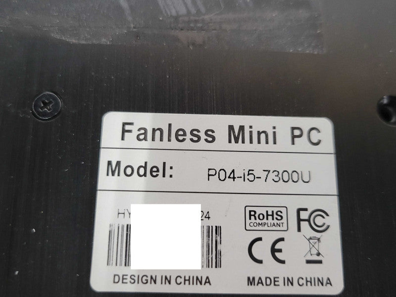 Fanless Mini PC P04-i5-7300U, Core I5-7300U 2.60GHz, 8GB RAM, 500GB SSD _