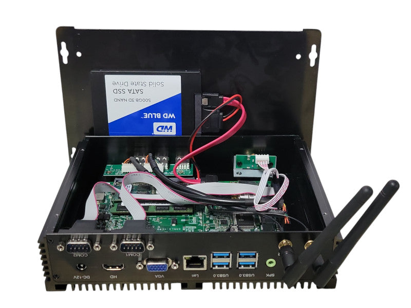 Fanless Mini PC P04-i5-7300U, Core I5-7300U 2.60GHz, 8GB RAM, 500GB SSD _