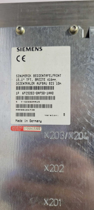 Siemens 1P 6FC5203-0AF50-1AA0 15,1" TFT Operator Panelfront, READ !