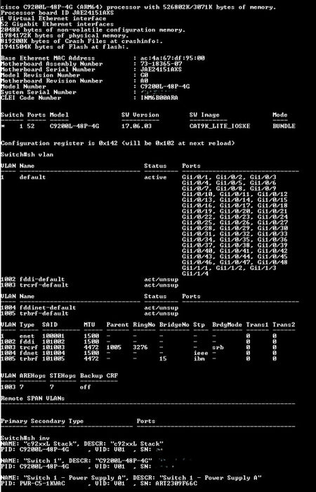 Cisco C9200L-48P-4G-E V01, 48-Port Gigabit PoE+ Managed Switch, No PSU