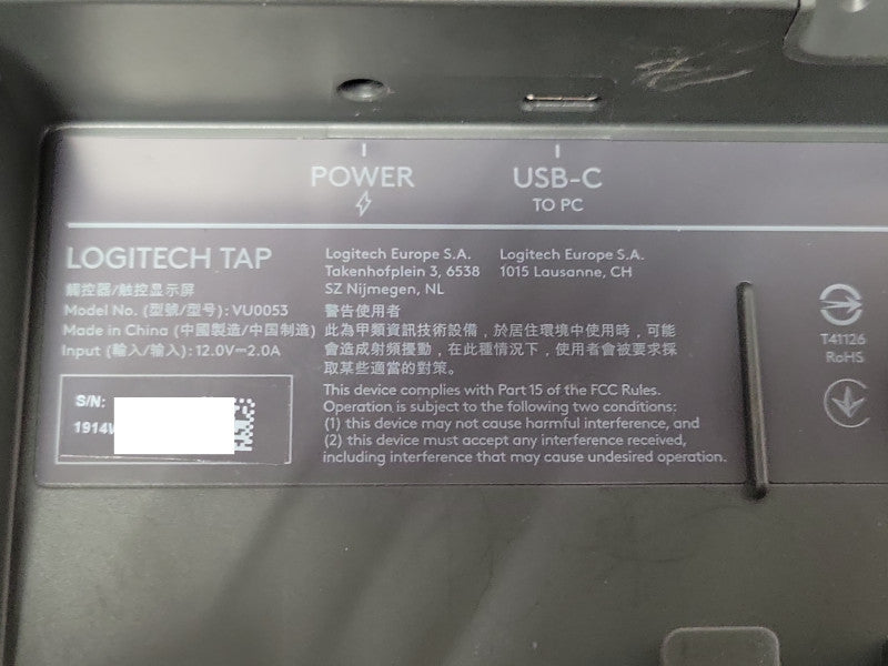 Logitech Tap Controller For Video Meetings VU0053 Touchscreen Screen, READ _