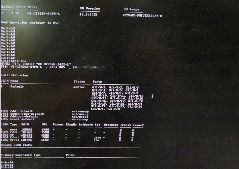 Cisco WS-C2960X-24PD-L V05 | 24 Port Gigabit PoE+ 370W Switch | 2x 10G SFP+