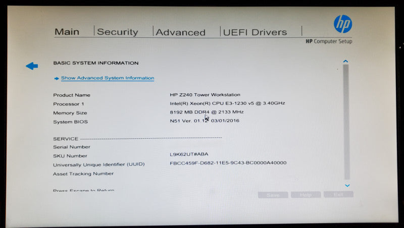 HP Z240 Workstation Xeon E3-1230 v5 8GB RAM K620 - No HDD