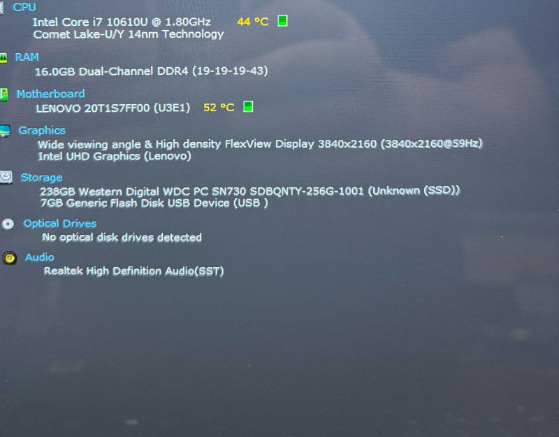 Lenovo ThinkPad T14s 4K LCD i7-10610U@1.8GHz 16GB RAM 256GB SSD  Lap200