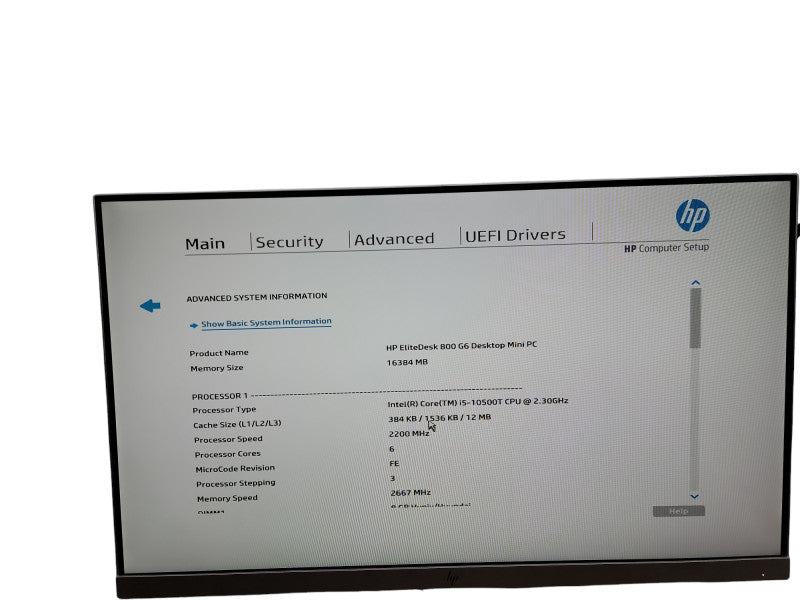HP EliteDesk 800 G6 Mini PC i5 -10500T @ 2.30GHz 16GB DDR4 Ram θ