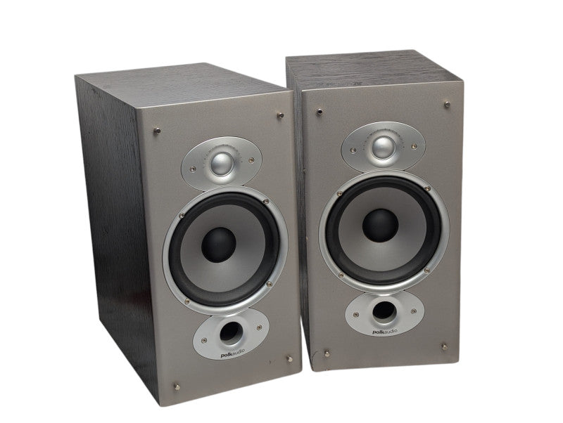 Pair of Polkaudio RTi6 Bookshelf Speakers with Real Wood 2 Way Binding Post -