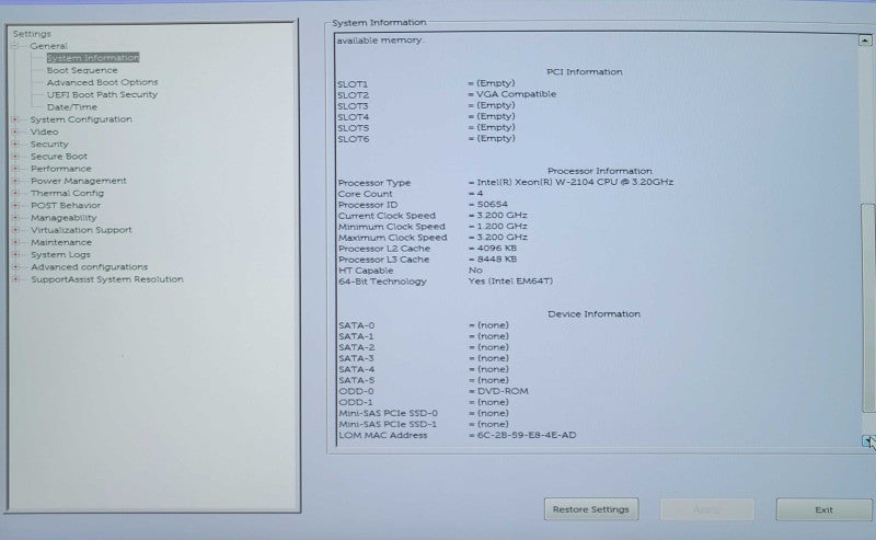 Dell Precision T5820, Xeon W-2104 3.20GHz, 32GB DDR4, K2200, 950W PSU _