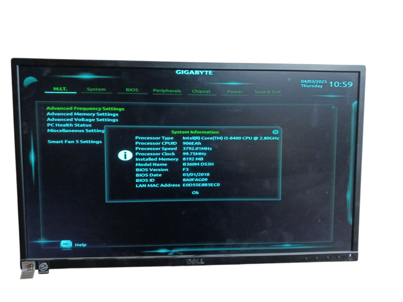Gigabyte B360M DS3H & Intel i5-8400 Motherboard CPU