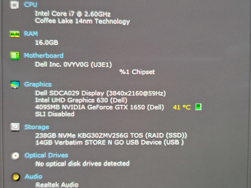 Dell XPS 15 7590 i7-9750H 16GB DDR4 GTX 1650 256GB SSD 4K READ  β Lap200