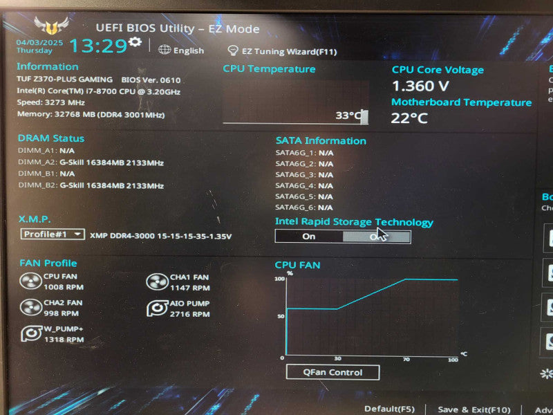 Custom Gaming PC i7-8700 32GB RAM 1TB NVMe GTX 1080 GPU 8GB $