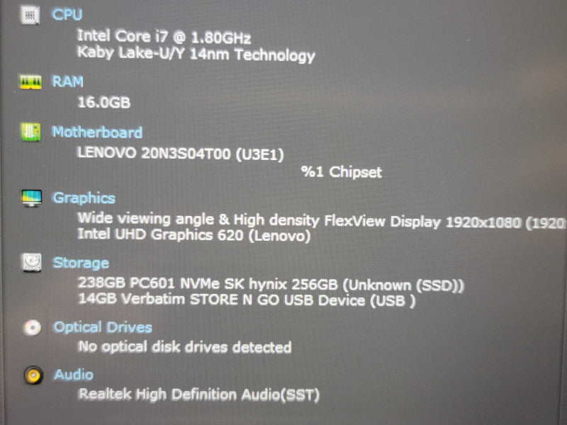 Lenovo ThinkPad T490 i7 8565U 16GB DDR4 256GB SSD READ  β Lap200