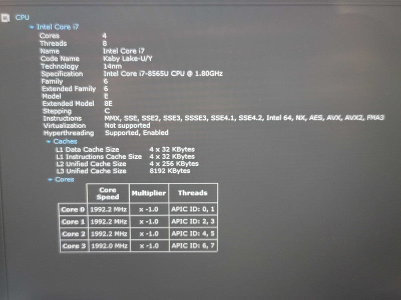 Lenovo ThinkPad T490 i7 8565U 16GB DDR4 256GB SSD READ  β Lap200