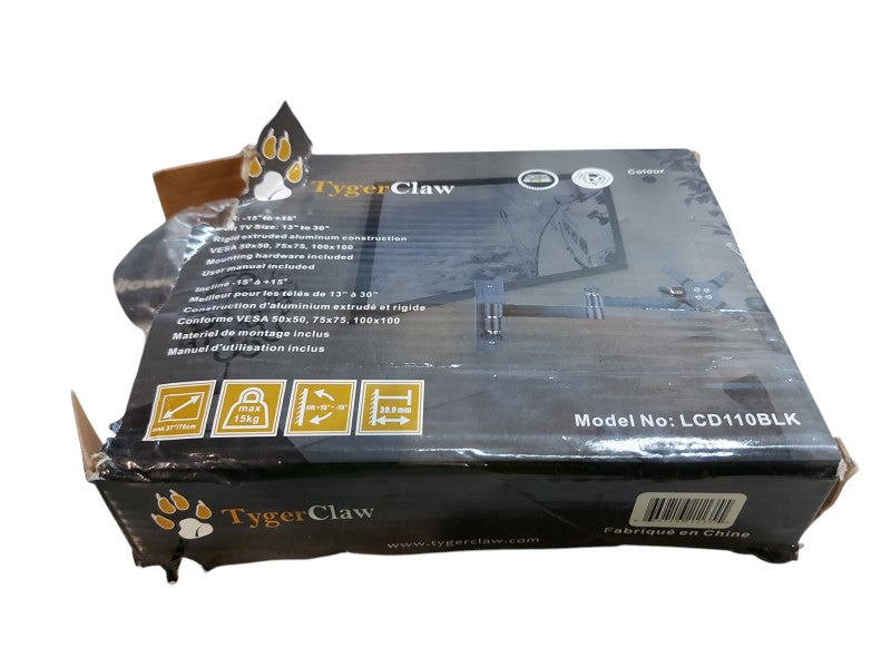 TygerClaw LCD110BLK 13” – 30” Full-Motion Wall Mount for Plasma/LCD/LED TVs