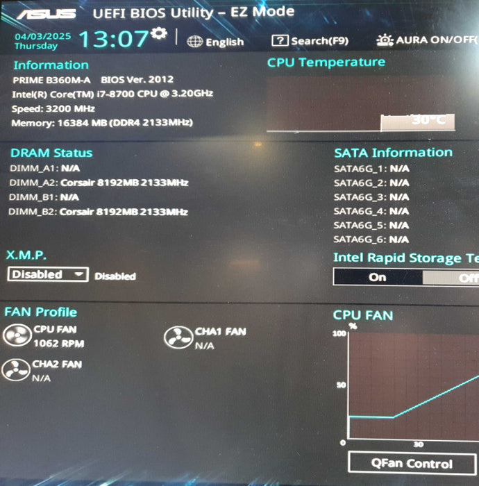 Custom Gaming PC i7-8700 3.2GHz 16GB RAM GTX 1080 - No HDD