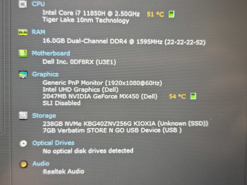 Dell Latitude 5421 i7-11850H 16GB DDR4 256GB SSD READ β Lap200