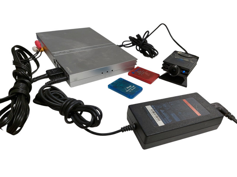 Sony Playstation 2 Slim Silver Bundle , No Controllers =