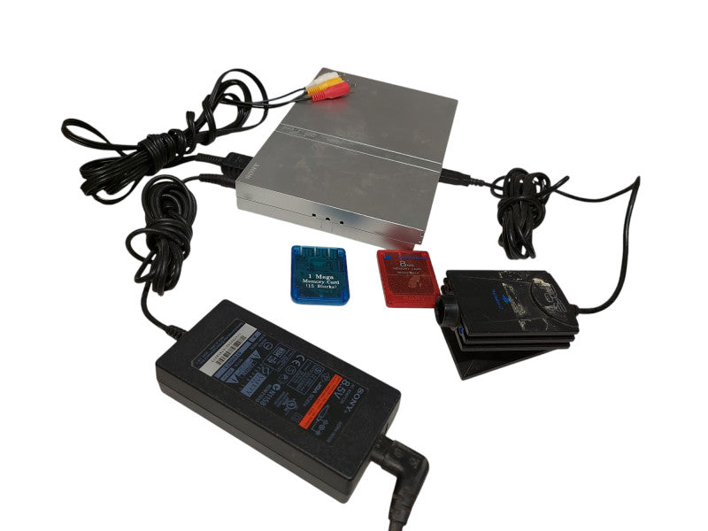 Sony Playstation 2 Slim Silver Bundle , No Controllers =