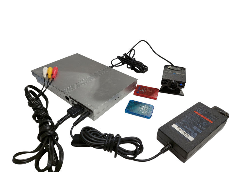 Sony Playstation 2 Slim Silver Bundle , No Controllers =