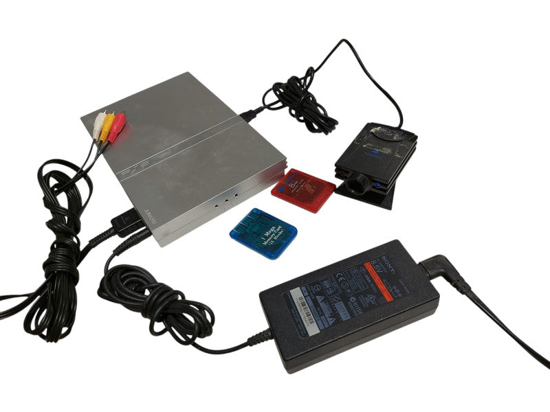 Sony Playstation 2 Slim Silver Bundle , No Controllers =