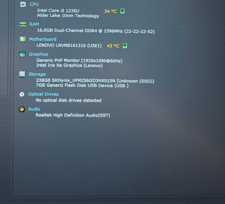 Lenovo ThinkBook 14 G4 IAP Core i5-1235U@1.3GHz 16GB RAM 256GB SSD  Lap200