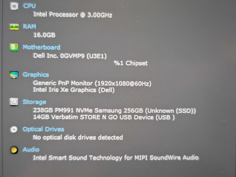 Dell Latitude 9520 i7-1185G7 16GB RAM 256GB SSD No adapter  β Lap200