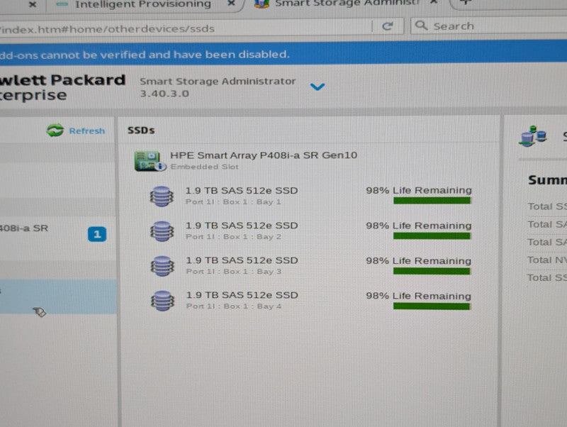 HPE ProLiant DL360 Gen10 1U Intel Silver 4208 96GB RAM 4x 1.9TB SAS SSD -