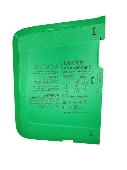 CONTROL TECHNIQUES S100-03D13 AC Drive 1/2" NPT Commander S %