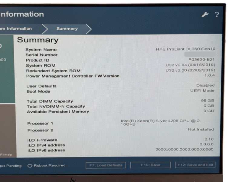 HPE ProLiant DL360 Gen10 1U Intel Silver 4208 96GB RAM 4x 1.9TB SAS SSD -