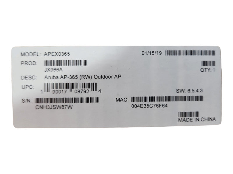 *NEW OPEN BOX* Aruba APEX0365 JX967A Outdoor Wireless Access Point