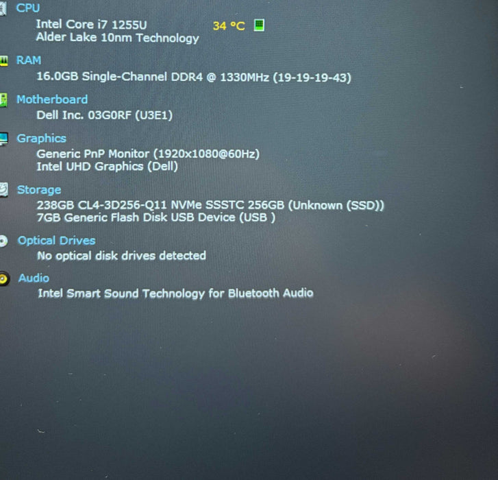 Dell Latitude 5430 i7-1255U@1.7GHz 16GB RAM 256GB SSD READ!  Lap200