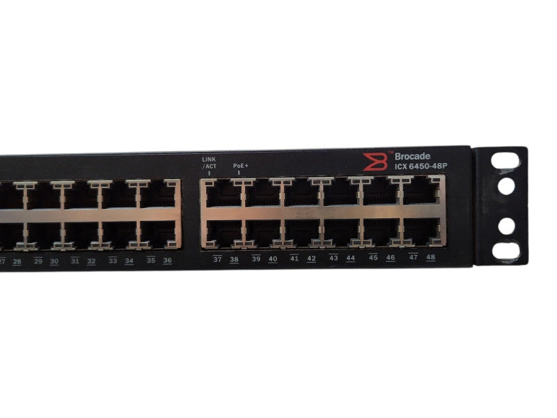 Brocade ICX 6450-48P, 48-Port Gigabit PoE+ Switch w/ 4x 1/10G SFP+
